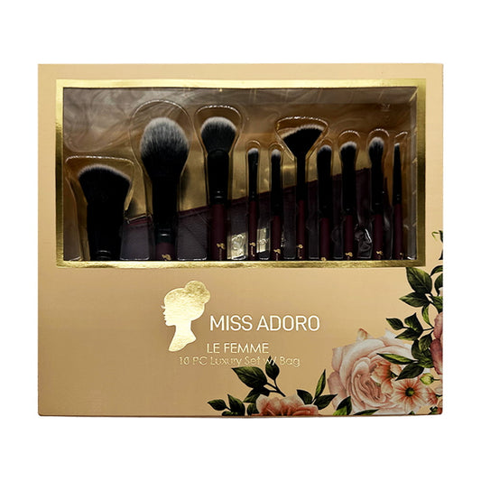 Miss Adoro 10Pcs Travel Makeup Brush Set