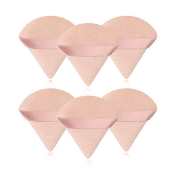 6 Pieces Triangle Wedge Shape Soft Velour Powder Puff